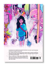 Load image into Gallery viewer, Illustrated book cover with a character in a colorful urban setting

