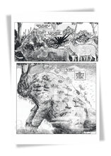 Load image into Gallery viewer, Comic book panel with a large rabbit-like creature in a forest setting
